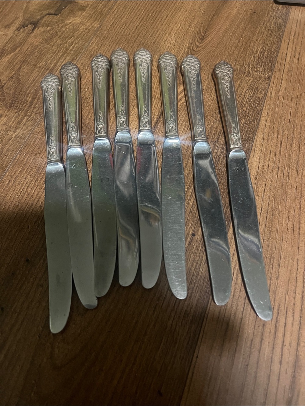 Set of 8 - Vintage, Antique - Decorative Silver Butter Knives